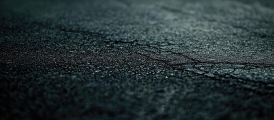Dark asphalt surface with visible cracks and texture detail suitable for backgrounds or design projects Copy Space