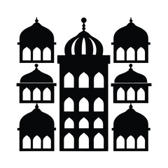Black and White Mosque with Evolution Concept