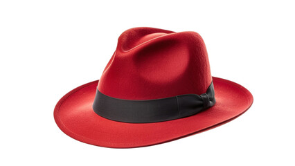 Red Fedora Hat Classic Style Mens Felt Hat