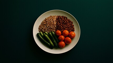 nutritious plate with whole grains, lean protein, and colorful vegetables, symbolizing a healthy, balanced diet to combat NCDs. NCDs or non-communicable diseases are a group of chronic non-communicabl