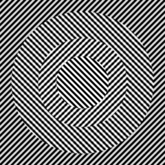 Abstract art geometric on a white background using optical illusion with circles and black stripes, line vectors for backgrounds, wallpapers, logos, headers © AnaMaria