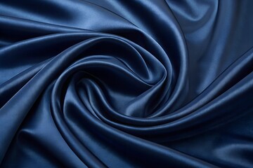 Fototapeta premium Close-Up of Dark Blue Satin Fabric