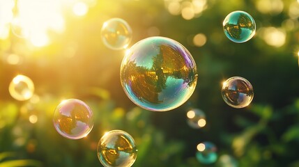 Naklejka premium Colorful and Vibrant Bubbles on a Soft Background Perfect for Abstract Art Designs and Digital Wallpapers Capturing Fluidity and Playfulness in Modern Aesthetic Photography