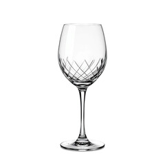 Crystal clear wine glass on transparent background