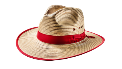 Stylish Straw Fedora Hat with Red Band Summer Accessory