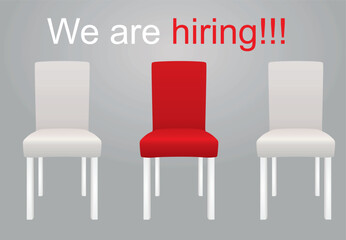 We are hiring advertisement. vector