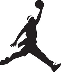 Basket ball player silhouette illustration vector .