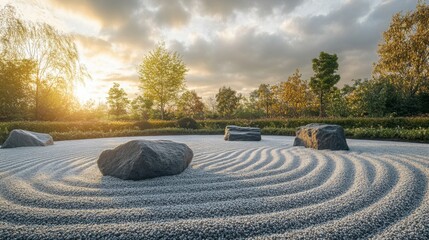 Obraz premium Serene Zen Garden at Sunrise