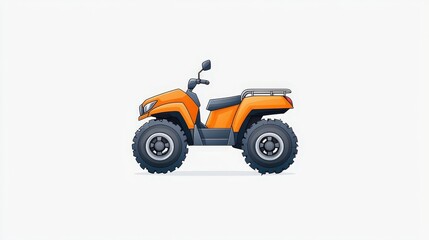 Fototapeta premium Cartoon Style Orange All-Terrain Vehicle with Large Tires and Robust Design