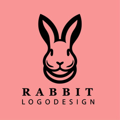 Cute Minimalist Rabbit Face Logo Design Vector for Branding, Emblems, Digital Artwork, and Unique Nature-Themed Graphics
