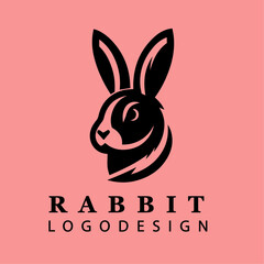 Cute Minimalist Rabbit Face Logo Design Vector for Branding, Emblems, Digital Artwork, and Unique Nature-Themed Graphics
