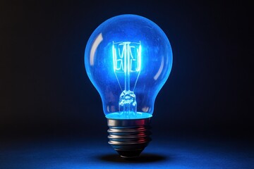 Bright blue light bulb symbolizes innovative business loan concepts in an engaging advertisement aimed at aspiring entrepreneurs