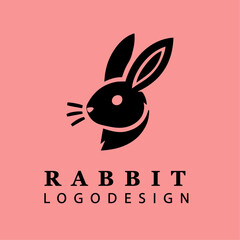 Cute Minimalist Rabbit Face Logo Design Vector for Branding, Emblems, Digital Artwork, and Unique Nature-Themed Graphics
