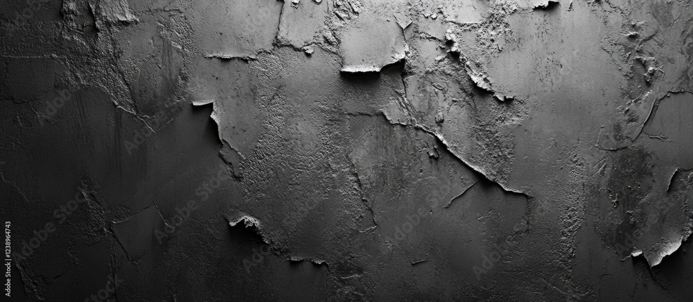 Aufkleber Textured gray wall surface with peeling paint and rough finish suitable for background use with Copy Space
