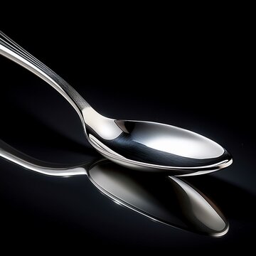 spoon, stainless steel, reflective, close-up, isolated, minimalistic, elegant, modern, kitchen utensil, smooth, polished, detailed lighting, high-resolution, soft shadows, realistic 
