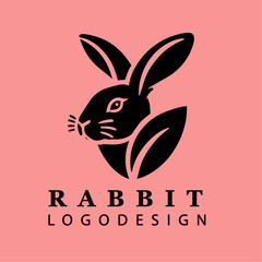 Cute Minimalist Rabbit Face Logo Design Vector for Branding, Emblems, Digital Artwork, and Unique Nature-Themed Graphics
