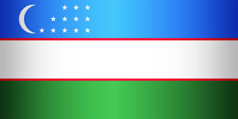 National Flag of the Republic of Uzbekistan. Vector element