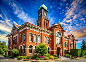 Obraz premium Historic Brick City Hall in Enumclaw, Washington