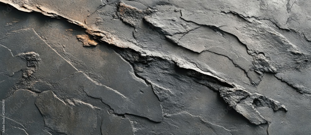 Aufkleber Textured surface of dark slate rock with uneven layers and natural intricacies suitable for backgrounds and design elements Copy Space