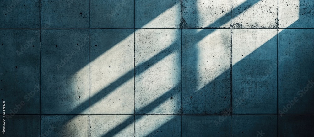 Aufkleber Concrete wall with shadows falling diagonally creating abstract patterns and textures. Copy Space available for text placement.