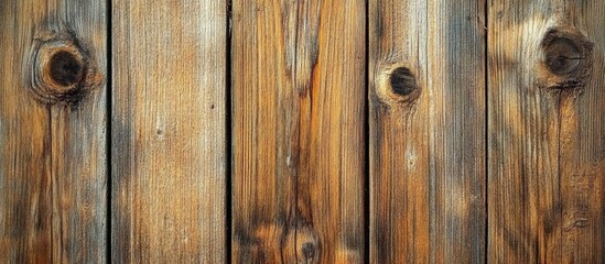 Fototapeta premium Wooden Plank Wall Background Texture with Knots and Grain Patterns ideal for Design Projects Copy Space