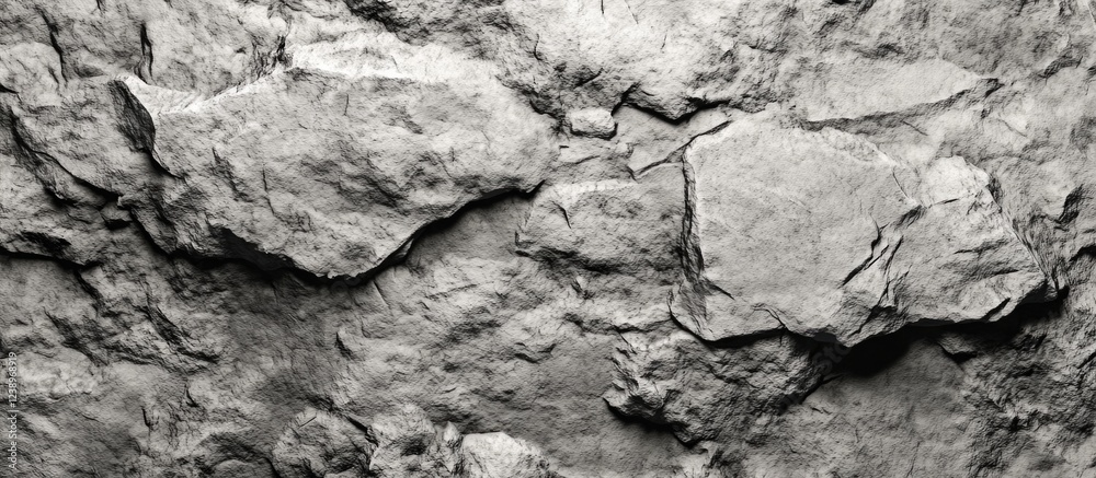 Poster Textured gray rock surface with layered stones and rough details suitable for backgrounds or design elements Copy Space