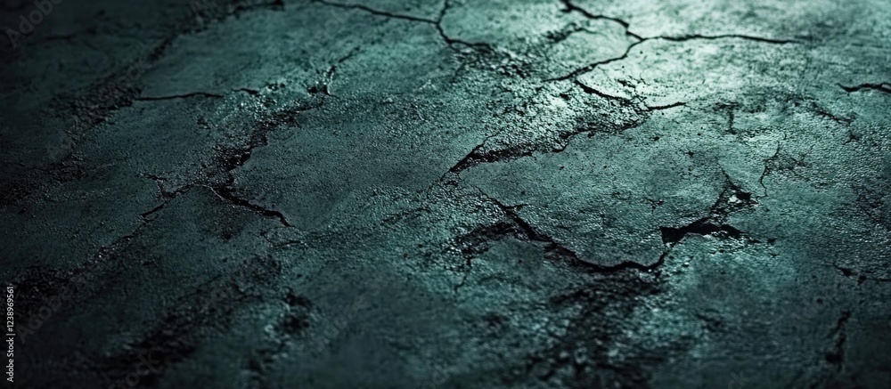 Poster cracked dark textured surface with shadows, showing details of aged weathered material suitable for 