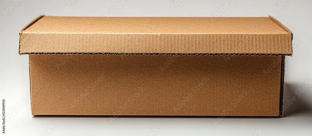 Aufkleber Brown cardboard box isolated on a neutral background with ample copy space for text or branding elements