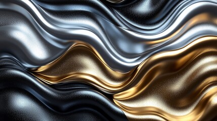 Naklejka premium Abstract metallic waves, gold, silver, background texture