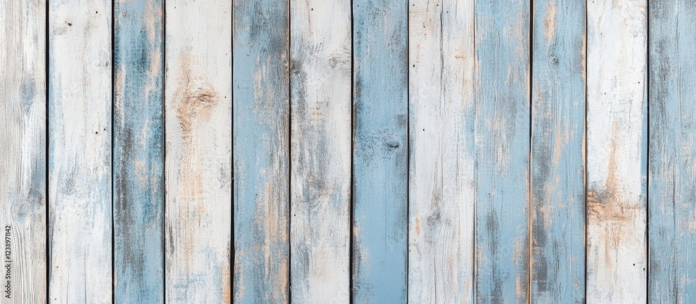 Poster blue and white weathered wooden planks textured background with rustic appearance and natural imperf
