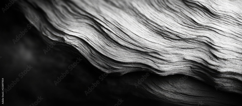 Poster abstract black and white texture of flowing lines resembling fabric or waves with soft gradients ide