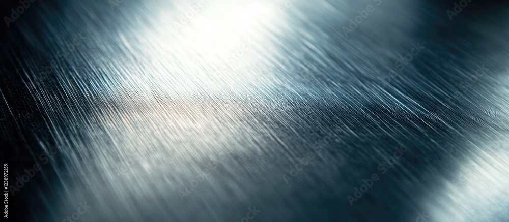 Poster Brushed metal texture with reflective surface and subtle lighting effects suitable for backgrounds and design elements