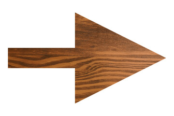 Arrow with wooden texture isolated on white