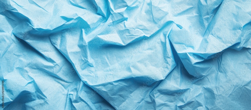Aufkleber Crumpled textured blue paper background with soft shadows ideal for design use Copy Space