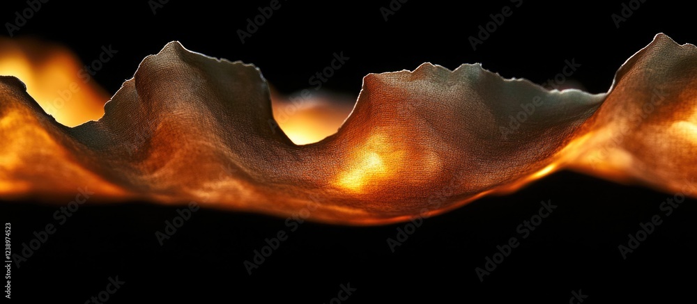 Aufkleber Textured abstract landscape with illuminated peaks against a dark background creating a dramatic visual effect and depth Copy Space