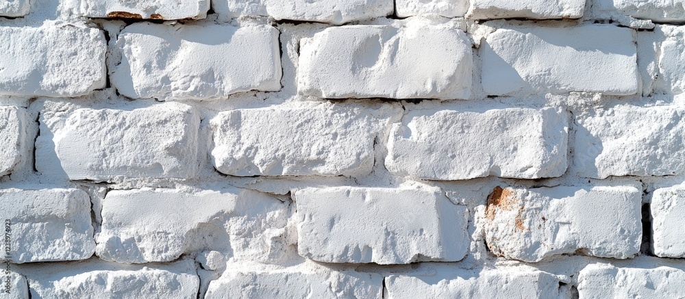 Aufkleber White brick wall texture with rough surface and small imperfections suitable for background use and design projects Copy Space