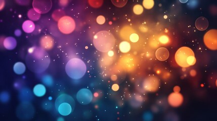 Fototapeta premium Colorful bokeh lights creating a vibrant and dreamy background