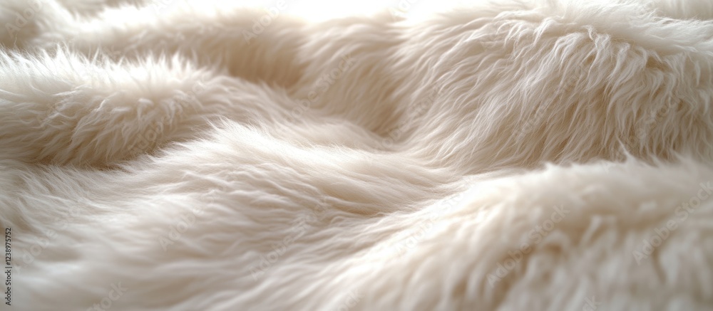 Aufkleber Soft textured white plush fabric with wavy patterns and natural light for background use Copy Space