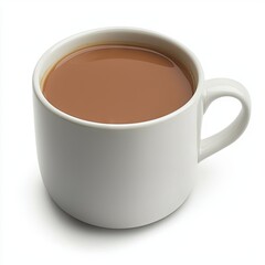Hot beverage in a mug, white background, breakfast drink, studio shot, for websites
