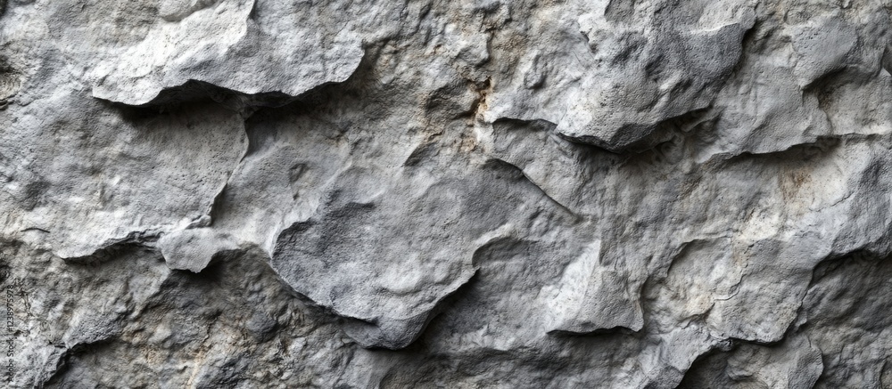 Aufkleber Textured gray rock surface with uneven layers and crevices, natural stone background with rough appearance, ideal for use as texture Copy Space