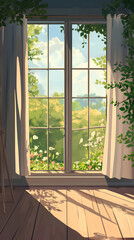 Window in the morning