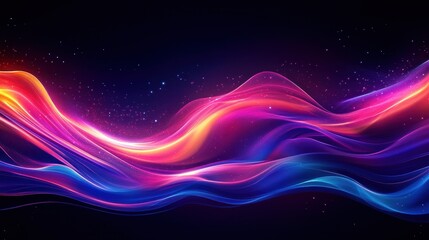 Colorful abstract waves of light creating a vibrant digital background
