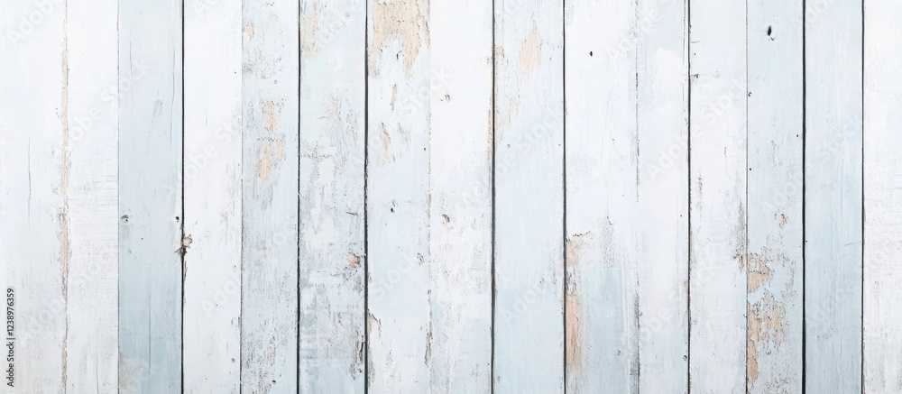 Poster blue and white weathered wooden background with vertical planks and natural texture suitable for des