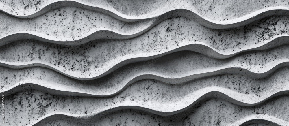 Aufkleber Textured abstract background with wavy concrete patterns in grayscale tones suitable for various design applications Copy Space