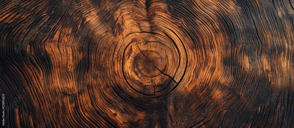 Poster Close-up view of aged wooden tree trunk surface with intricate texture and growth rings suitable for backgrounds or natural themes Copy Space