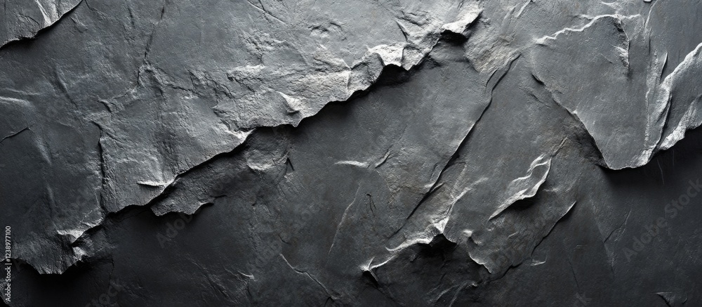 Aufkleber Textured dark slate stone surface background with uneven layers and patterns suitable for various design applications Copy Space