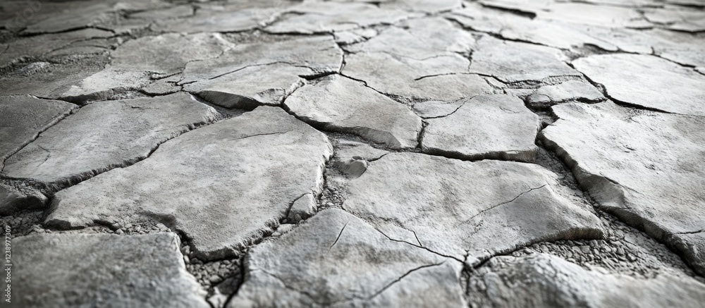 Aufkleber cracked dry earth surface texture with irregular shapes and shadows suitable for background and desi