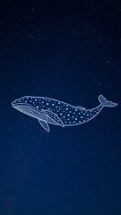 Fototapeta premium Starry Whale in the Night Sky � Enchanted Celestial Background