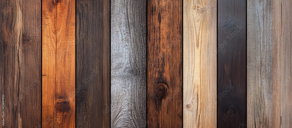 Poster wooden plank background textured paneling with various tones and shades for design use copy space