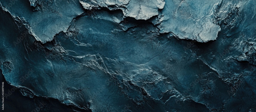 Aufkleber Abstract textured background of dark blue and gray rocky surface with uneven edges suitable for various design applications Copy Space